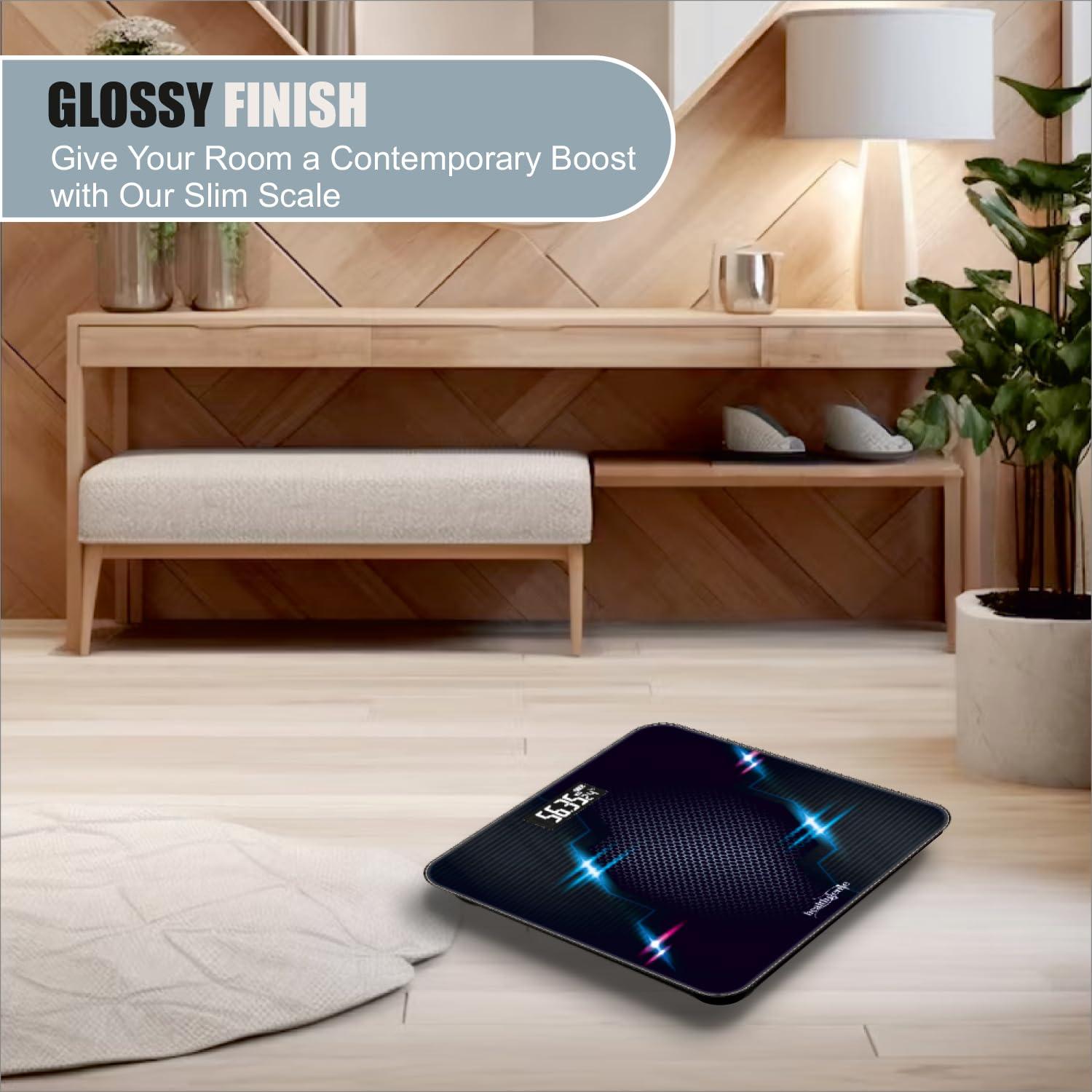 Healthgenie Healthgenie Weight Machine for Body Weight Thick Tempered Glass LCD Display With 3 Years Warranty Weighing Scale Thunder Hives