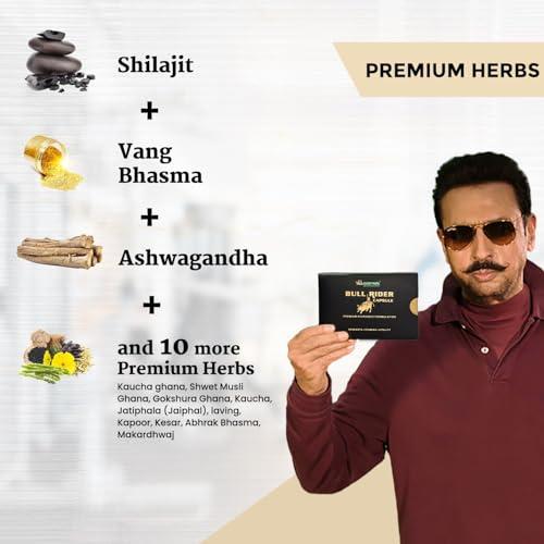 A R Ayurveda A R Ayurveda Bull Rider Capsule For Strength, Stamina and Immunity| 100% Ayurvedic| Stamina Booster| Contains Shilajit, Ashwagandha and Vangbhashma|Premium Energy Booster Pack of 60