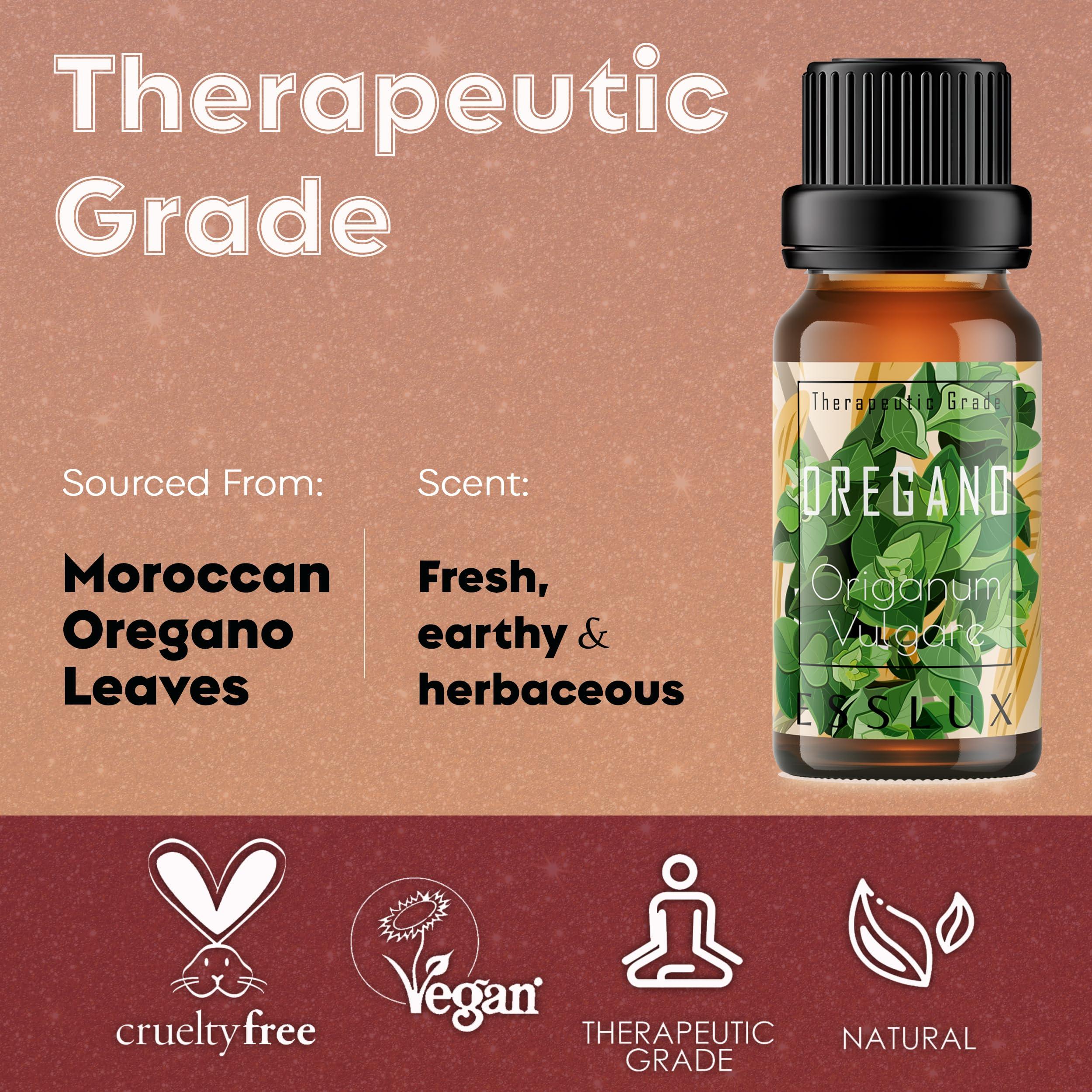 ESSLUX Esslux Oregano Essential Oil for Soothing Sensitive Skin - Therapeutic Grade Oregano - Perfect for Aromatherapy, Sensitive Skin, Health & Breathing - Use in Diffuser or on Skin - 15 ML