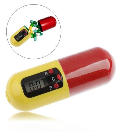 Generic Portable Timer Pill Medicine Reminder Drug Box Keychain