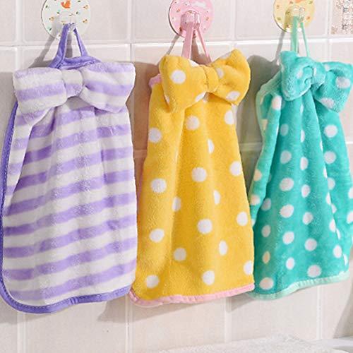 HEALLILY HEALLILY 6PCS Soft Hanging Hand Towel for Bathroom Kitchen with Hanging Loop Super Soft Absorbent Machine Washable Quick Dry Random Color