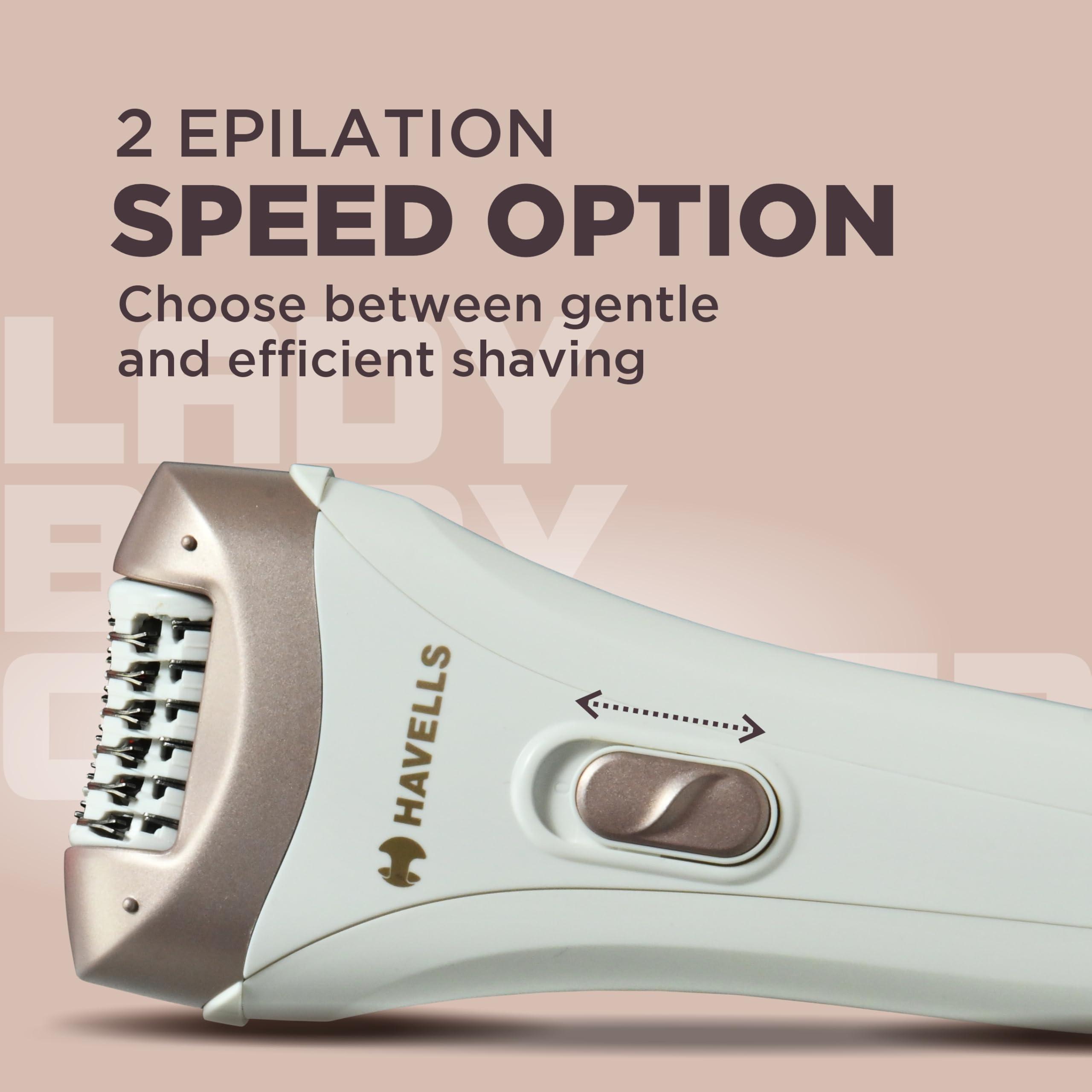 Havells Havells FD5051 Epilator, Hair Removal for Women, Wet & Dry, Cordless, Rechargeable (White)