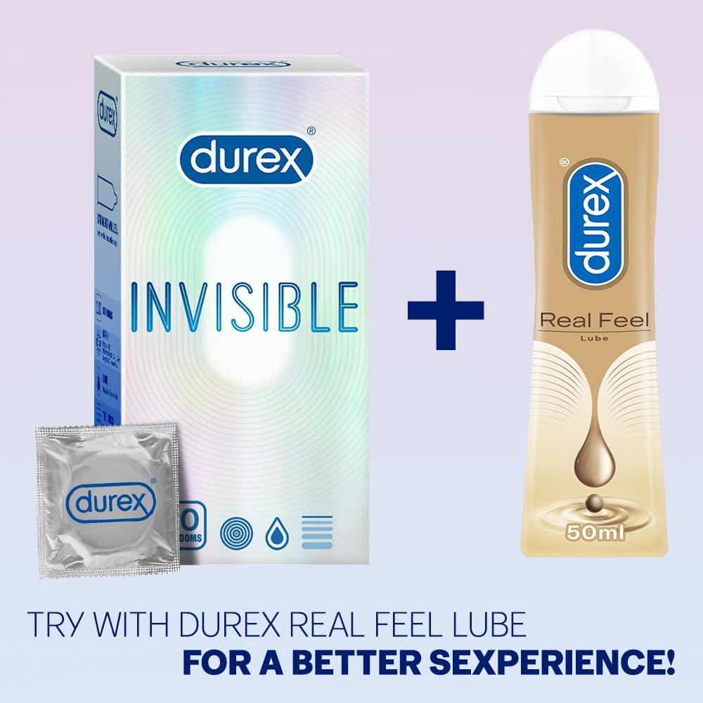 Durex Durex Air Condoms for Men - 10 Count (Pack of 2) |Suitable for use with lubes & toys & Durex Invisible Super Ultra Thin Condoms for Men - 10 Count