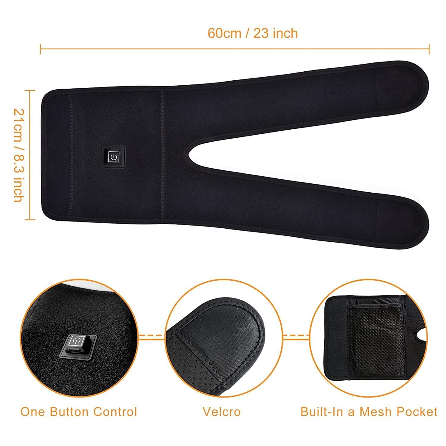 V R ENTERPRISE Heated Knee Brace Wrap, Knee Heating Pad for Arthritis Pain Relief, Electric Heat Knee Support with 3 Temperature Control Thermal Therapy for Joint Soreness, Swelling,