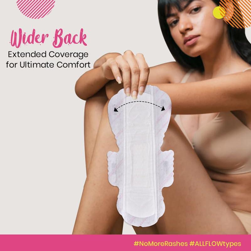 pinq polka PINQ POLKA Premium Sanitary Pads(XXL-330mm) with 25 (Large-180mm) Pantyliners for Discharge, Organic Cotton Soft Feel|Rash Free|Ultra Thin for Night & Heavy Flow Combo with Disposable Pouch, 35 Pieces