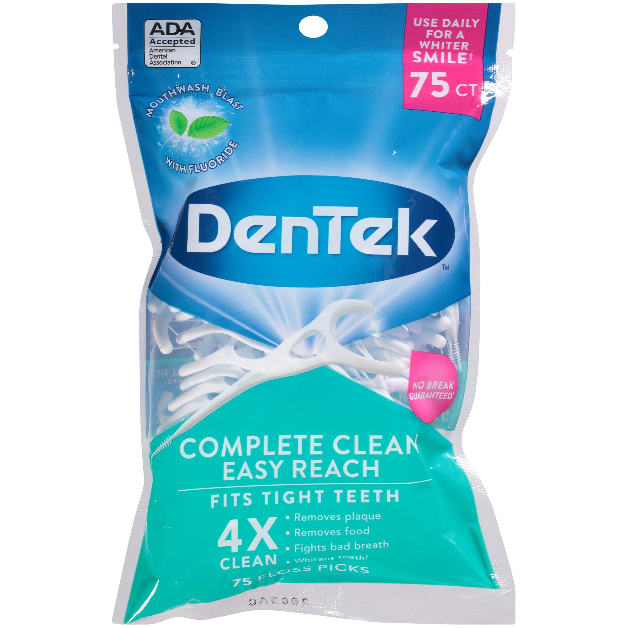 DenTek DenTek Complete Clean Easy Reach Floss Picks, 75 Count