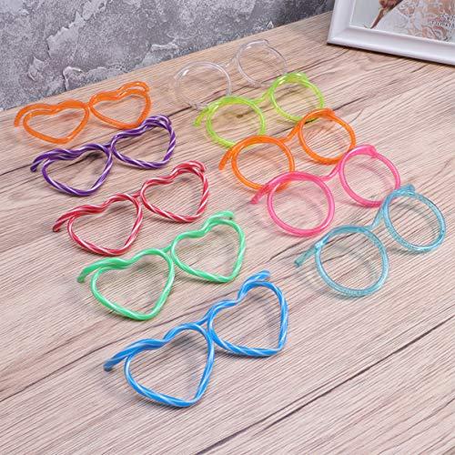 TOYANDONA TOYANDONA Fun Drinking Straw Eye Glasses 20 Pcs DIY Straw Tube Sets Flexible Crazy Straws Glasses for Kids Adult Party Birthday, Wedding, Bar Party Favors