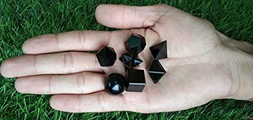 Jet International Crystal Jet Black Obsidian Sacred Geometry Sets Free Booklet jet International Crystal Therapy 7 Stone Platonic Solid Merkaba Star w/ Velvet Pouch Attractive Cleansing