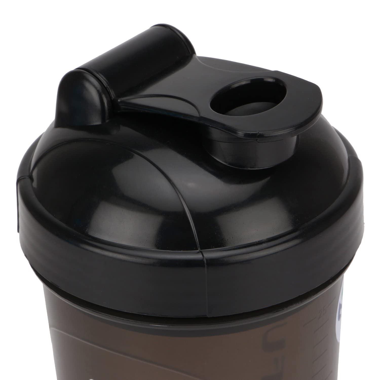 SportsFuel Sports Fuel Shaker Bottles Workout Supplement Protein Shake Gym Water Bottle Gym Sipper Bottle for Men & Women, BPA Free (700 ml) (Black)