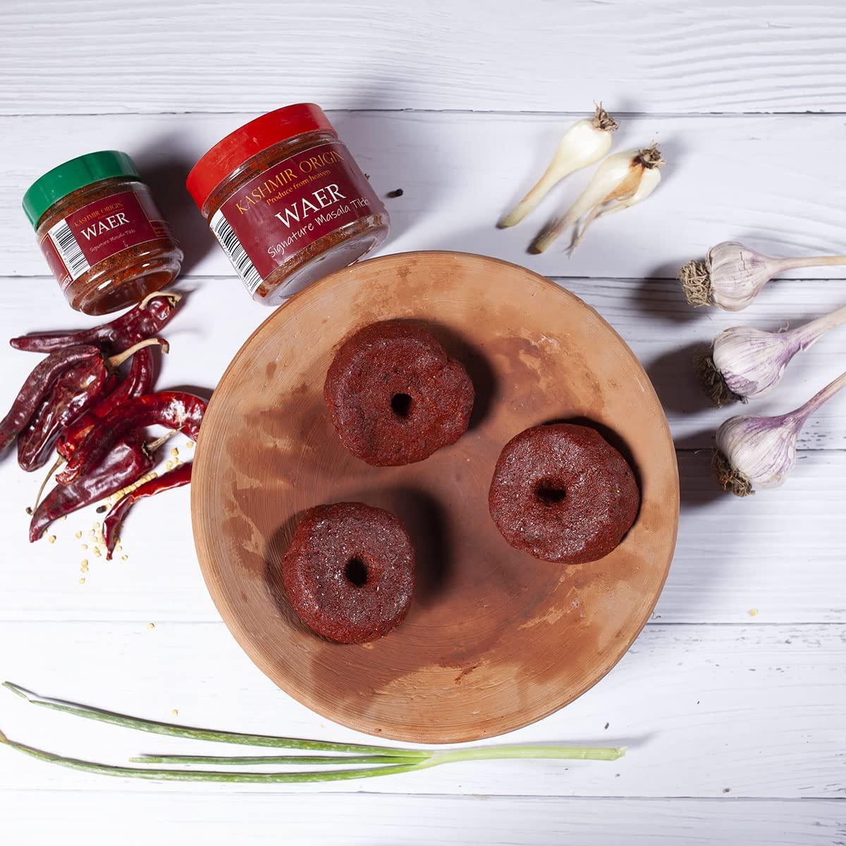 KASHMIR ORIGIN KASHMIR ORIGIN Traditional Kashmiri Masala Tikki | Waer Masala Ready to Use Tadka Masala| Mixed with Kashmiri Shallots & Kashmiri garlic (350 Gram)