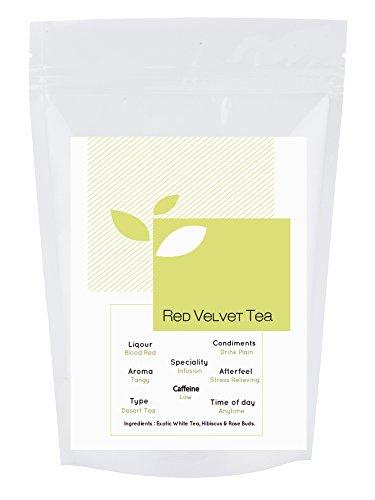 Tearaja Red Velvet Tea (LIMITED EDITION) | 50 Gms | Luxury Tea | Flush Out Toxins | Controls Blood Pressure | 100 % Natural Ingredients | Silver Needle White Tea, Chinese Rose Buds, Hibiscus | Freshly Packed 