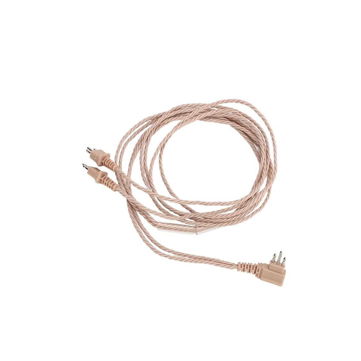 Aika Aika 3 Pin Hearing Aid Receiver Cable, Hearing Aid Replacement Cord For Pocket Model Hearing Aid (Pack Of 5, Beige)