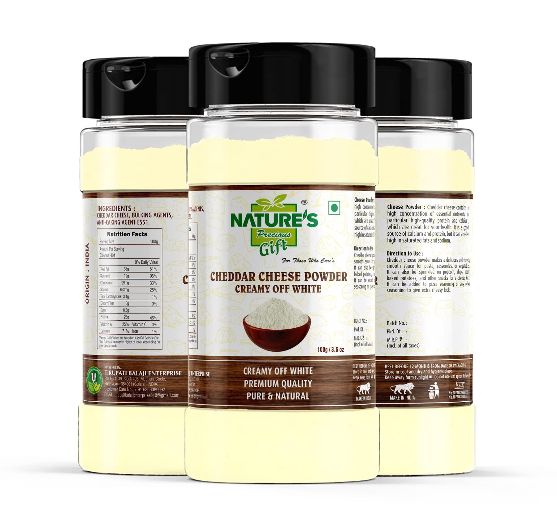 NATURE'S Precious Gift NATURE'S Precious Gift - Tomato Powder, Cheddar Cheese Powder, Cheese Powder(Milky) & Cheddar Cheese Powder(Orange) - 100 gm Each Spice Jar