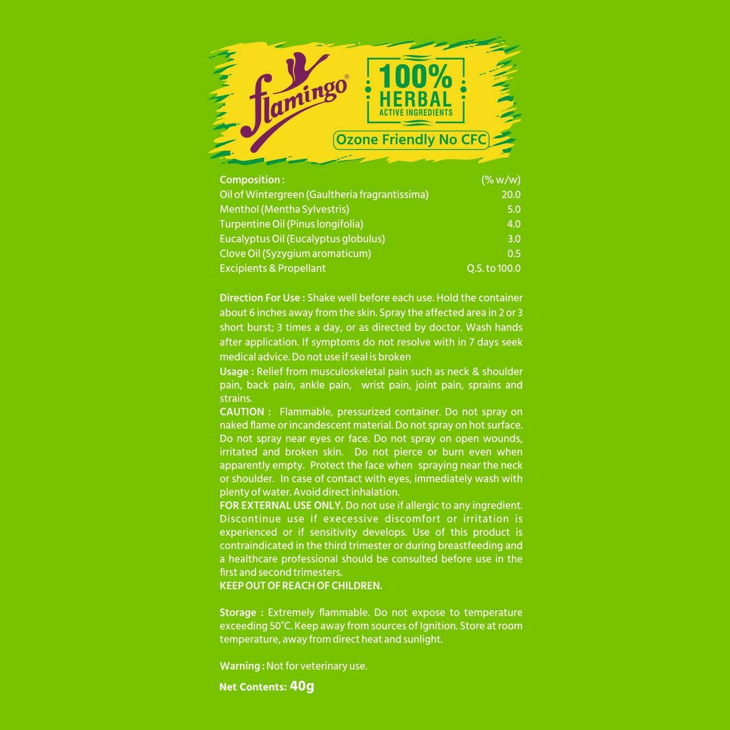 Flamingo Flamingo pain Spray 100g with Flamingo Herbal Pain Spray 40g X 2