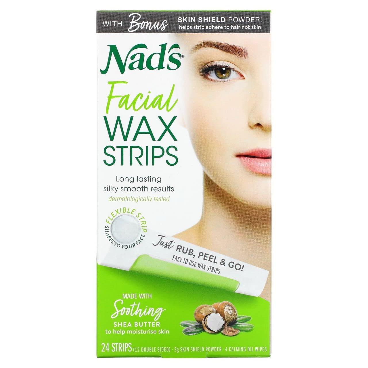 NAD'S Nads Facial Wax Strips Size 24ct Nads Facial Wax Hair Removal Strips 24ct