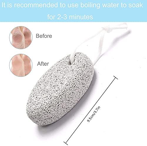 Calitate24 Natural Pumice Stone for Feet Dead Skin Removal Lava Stone Pedicure Exfoliation Tool Callus Remover for Feet, Heels, Elbow & Knees with 2Pcs Bathing Sponge