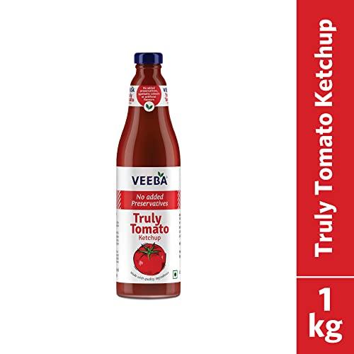 VEEBA Veeba Truly Tomato Ketchup (1kg) | No Added Preservatives | No Added Colour & Flavour | Non-GMO | Quality Tomato Ketchup I 100% Vegetarian