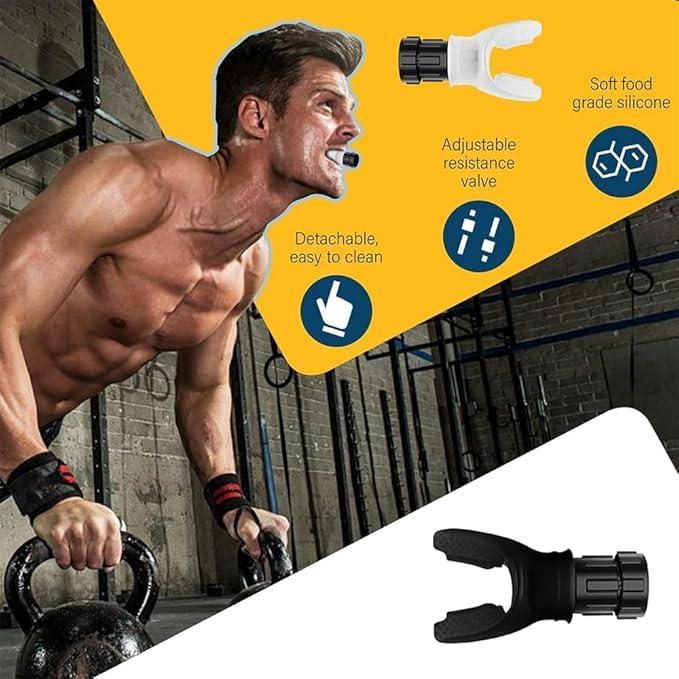 OXYBOOST Oxyboost Breathing Trainer with jaw trainer, Lung Capacity Exercise Device and Lung Exerciser for Respiratory Muscle Exercise and Increased Sports Breathing Fitness| Lungs Exercise Equipment