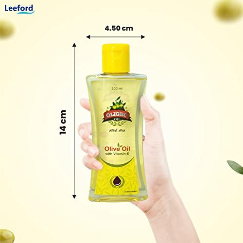 OLIGRO Oligro Body Massage Olive Oil (200ml) - for Body Massage and Hair Care | Goodness of Vitamin E & Sweet Almond Oil |Helps to Nourished and Glowing Skin || Pure & Natural for Both Men & Women