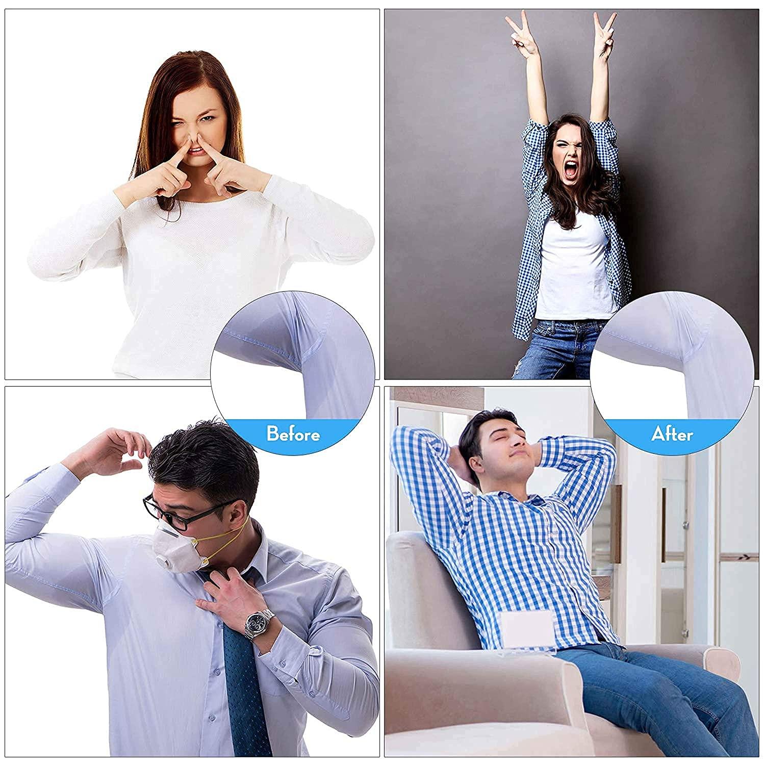 Calitate24 Underarm Sweat Pads, Armpit Sweat Pads for Women and Men Premium Sweat Shield Fight Hyperhidrosis, Disposable Underarm Pads for Sweating Women, Comfortable Unflavoured, Non Visible, 4 Pieces