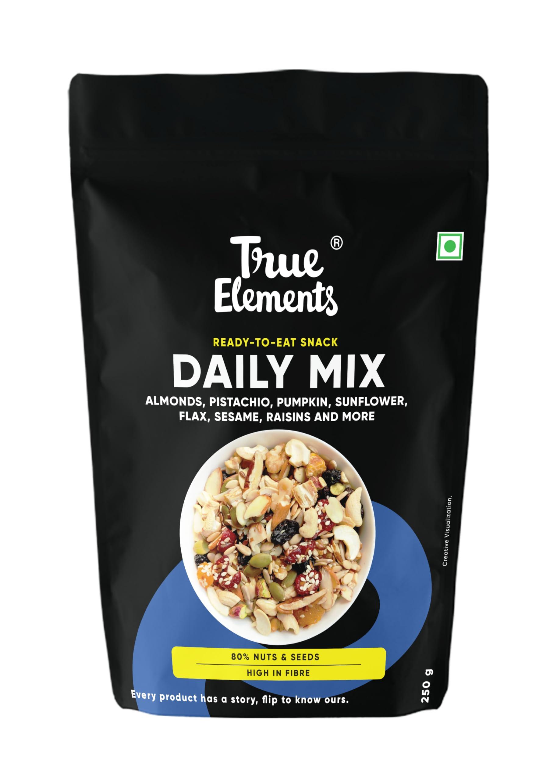 True Elements Daily Trail Mix 250g by True Elements - 15 in 1 Dry Fruits Mix | Mixed Nuts | Mixed Nuts and Dry Fruits | High in Protein
