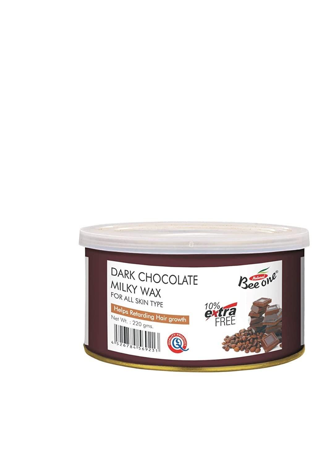 BEE ONE Beeone Dark Chocolate Milky Wax - 220g | Nourishing Hair Removal Wax with Dark Chocolate for Smooth, Soft Skin | Suitable for All Skin Types | No Strips Needed