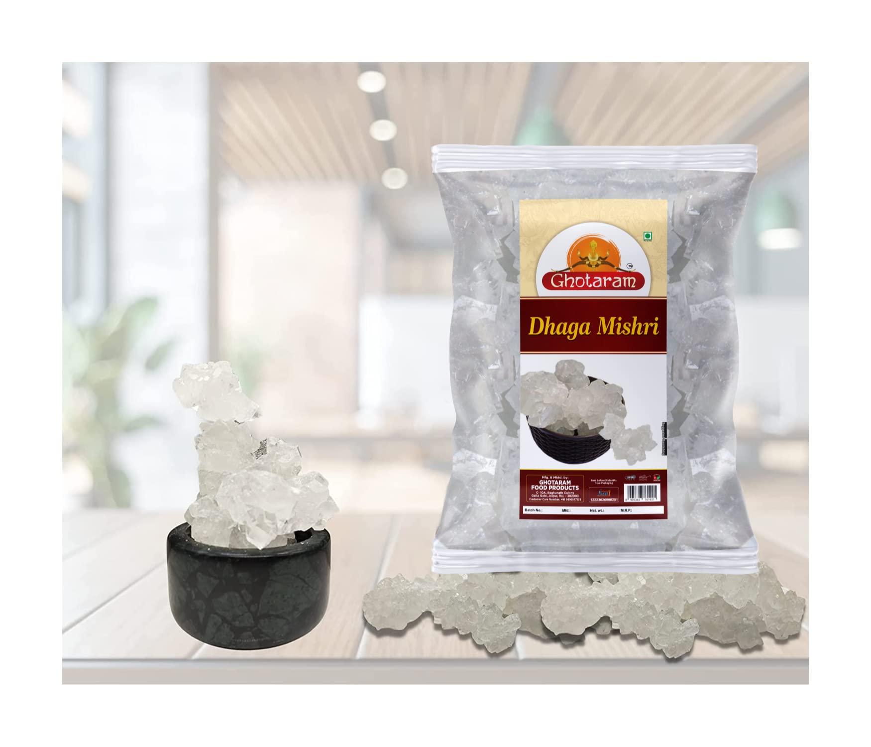 GHOTARAM Ghotaram Rock Mishri Dhaga | Dhage Wali Mishri | Misri Chunk | DHAGA MISRI | Threaded Sugar Candy Thread Crystal Dhaga Mishri | | Kunja Mishri | Dora Mishri Sugar-5960g(pac 2x 2980g)