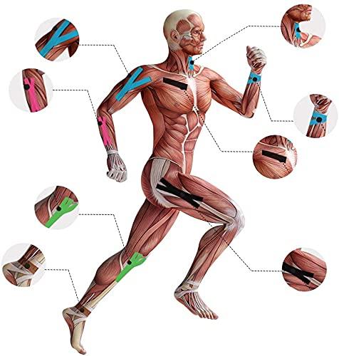 XIVUMN XIVUMN Kinesiology Tape Athletic Elastic Kneepad Muscle Tape Waterproof Sports Tape Water Resistant Tape for Joints Support and Comfort Knee Taping for Sport Activities(Color : Assorted) (3)