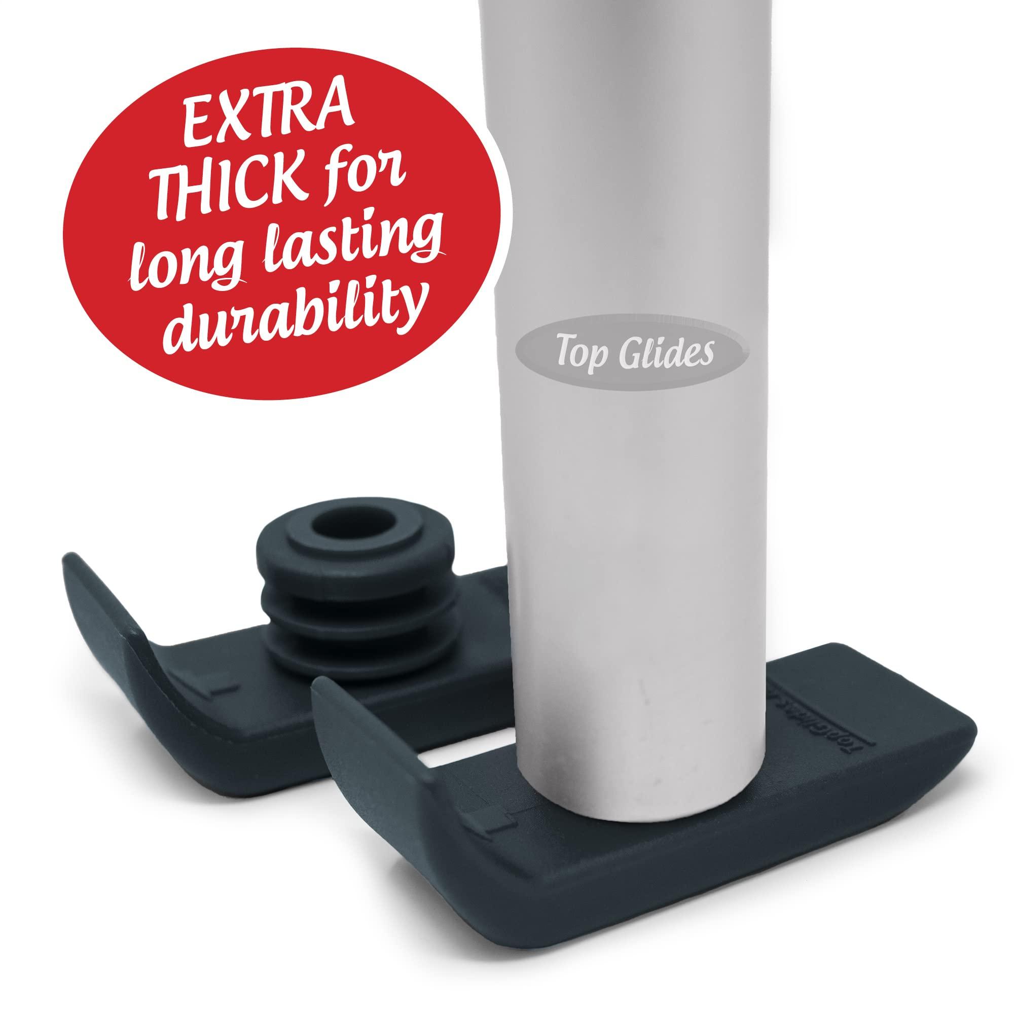 Top Glides 3-Pack: Walker Ski Glides for Drive Medical Walkers - 3 Pairs (Black)