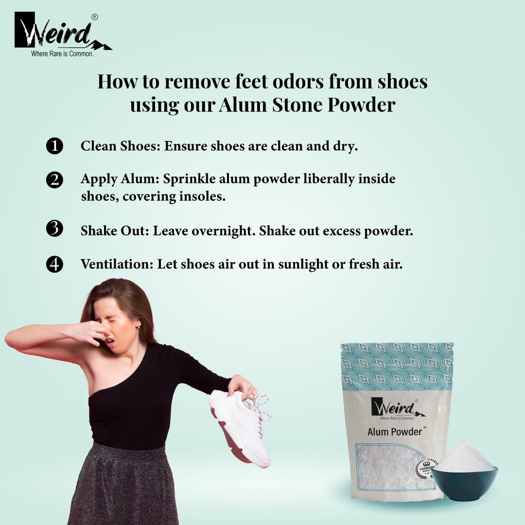 WEIRD Weird Alum Stone Powder 400 GM | Fitkari | Phitkari | Canker Sores | Skin Tightening | Flower | Crystals | Aftershave Use | Water Purification | Facial Hair Removal