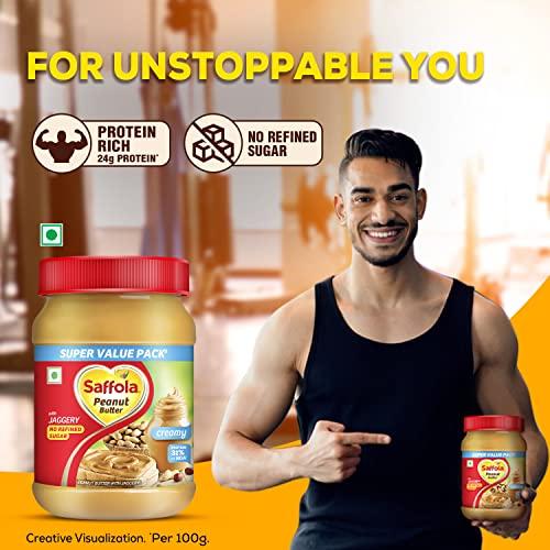 Saffola Saffola Peanut Butter Creamy , 350 gm | High Protein Peanut Butter | Only Jaggery, No Refined Sugar