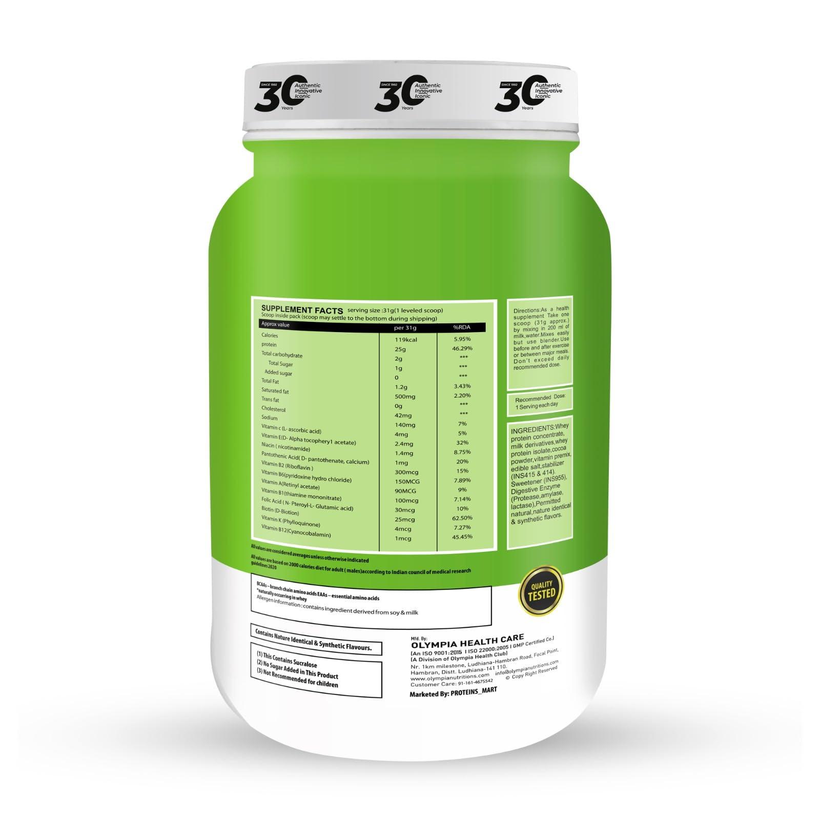 olympia Olympia Nutrition whey protein 3x series is a combination of whey protein concentrate and isolate 2lbs(907 gm double rich chocolate (Malayi Kulfi)