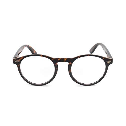 TIZIANO TIZIANO New Age Reading Glasses with Spring Hinge (Model: 165064 Tortise shell +1.00 with Round Eye shape)