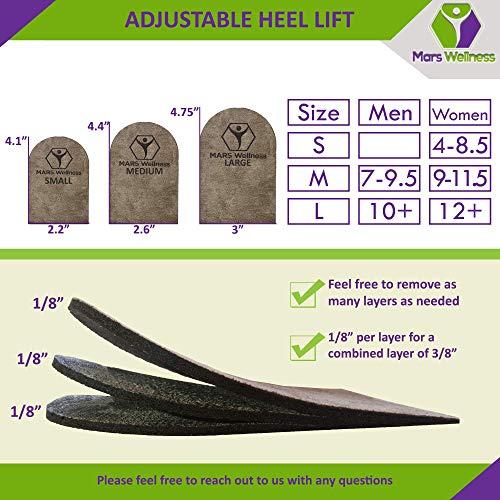MARS Wellness Adjustable Orthopedic Heel Lift For Heel Pain and Leg Length Discrepancies - Small