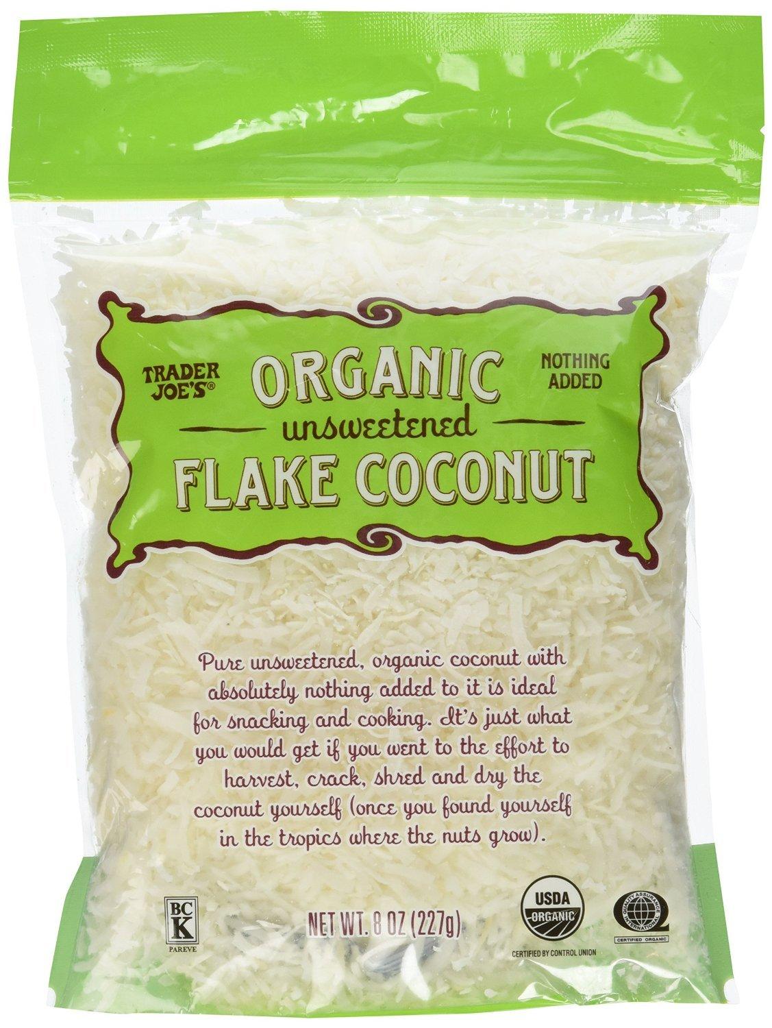 TJ\'s 2 Bags of Trader Joe\'s Organic Unsweetened Flake Coconut