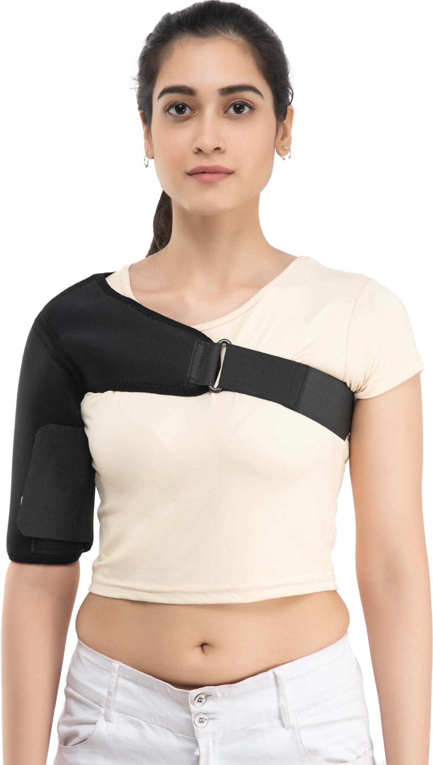 VK SURGICAL VK SURGICAL Shoulder Support Belt Adjustable Stretch Strap Wrap For Right shoulder Shoulder Support (Black)