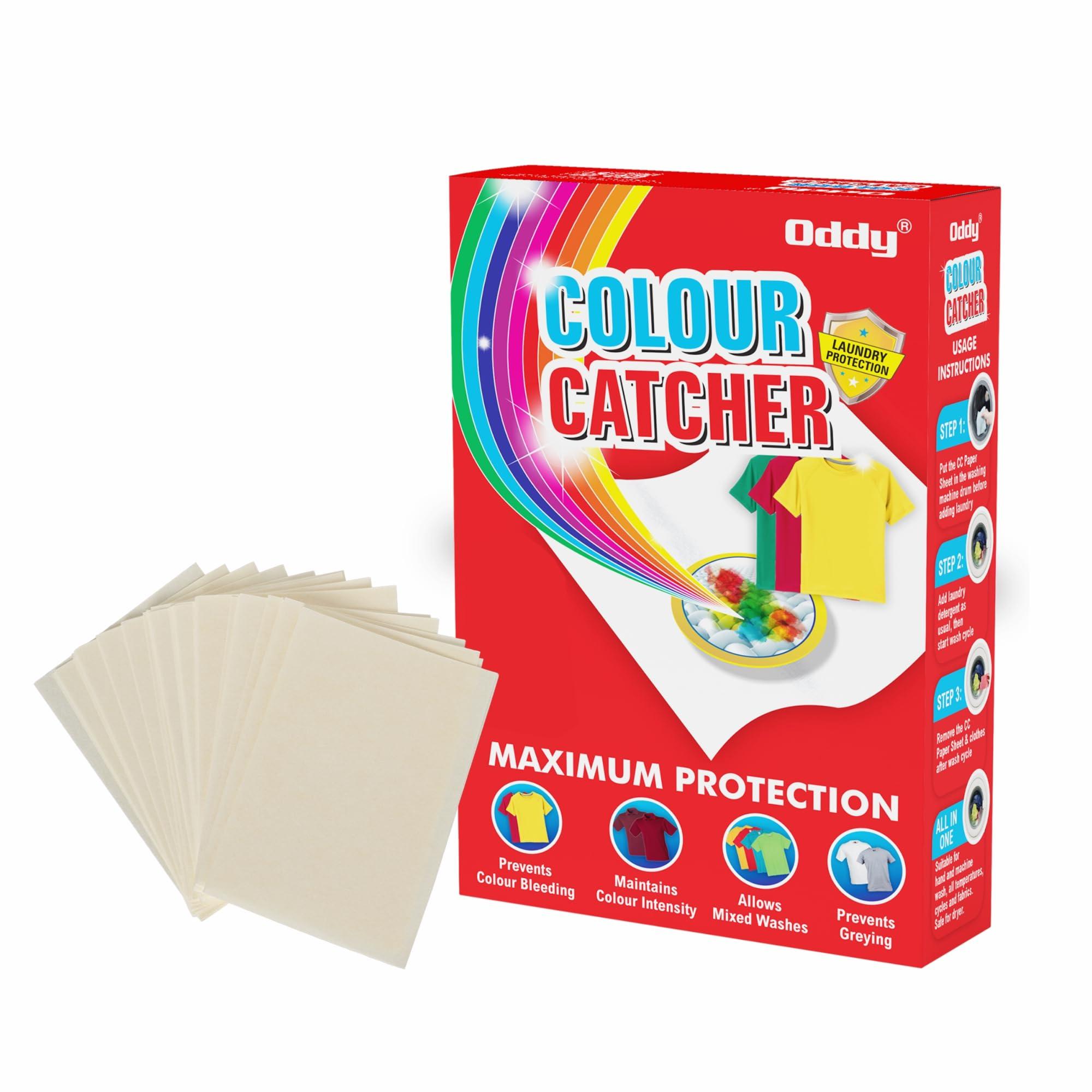Oddy Oddy Colour Catcher 60 Sheets For Laundry, Allow Mixed Washes, Prevent Colour Runs And Maintain Original Colour Of Clothing, Pack Of 60