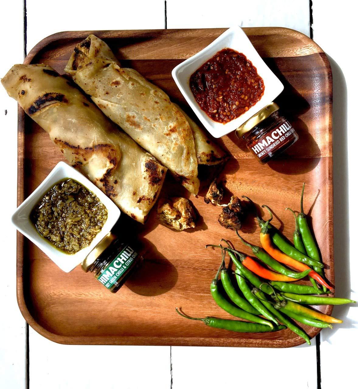 HIMACHILLI HIMACHILLI Green Chilli Chukh and Garlic Chilli Chukh Traditional Chamba Chukh from Himachal Pradesh- Fiery, Hot, Citrus, Green Chilli Pickle, Paste & Marinade - Pack of 2, (Each Bottle 200gm)