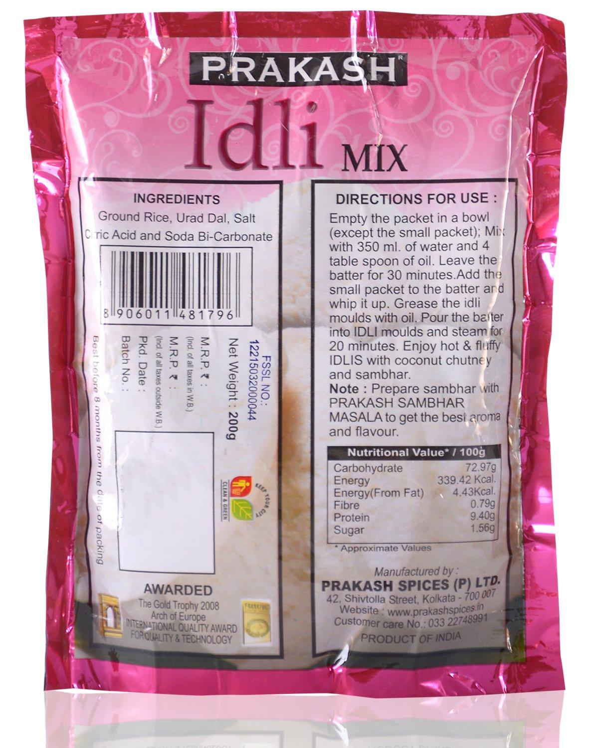 PRAKASH PRAKASH Idli Mix, 800gm (200gm*4)