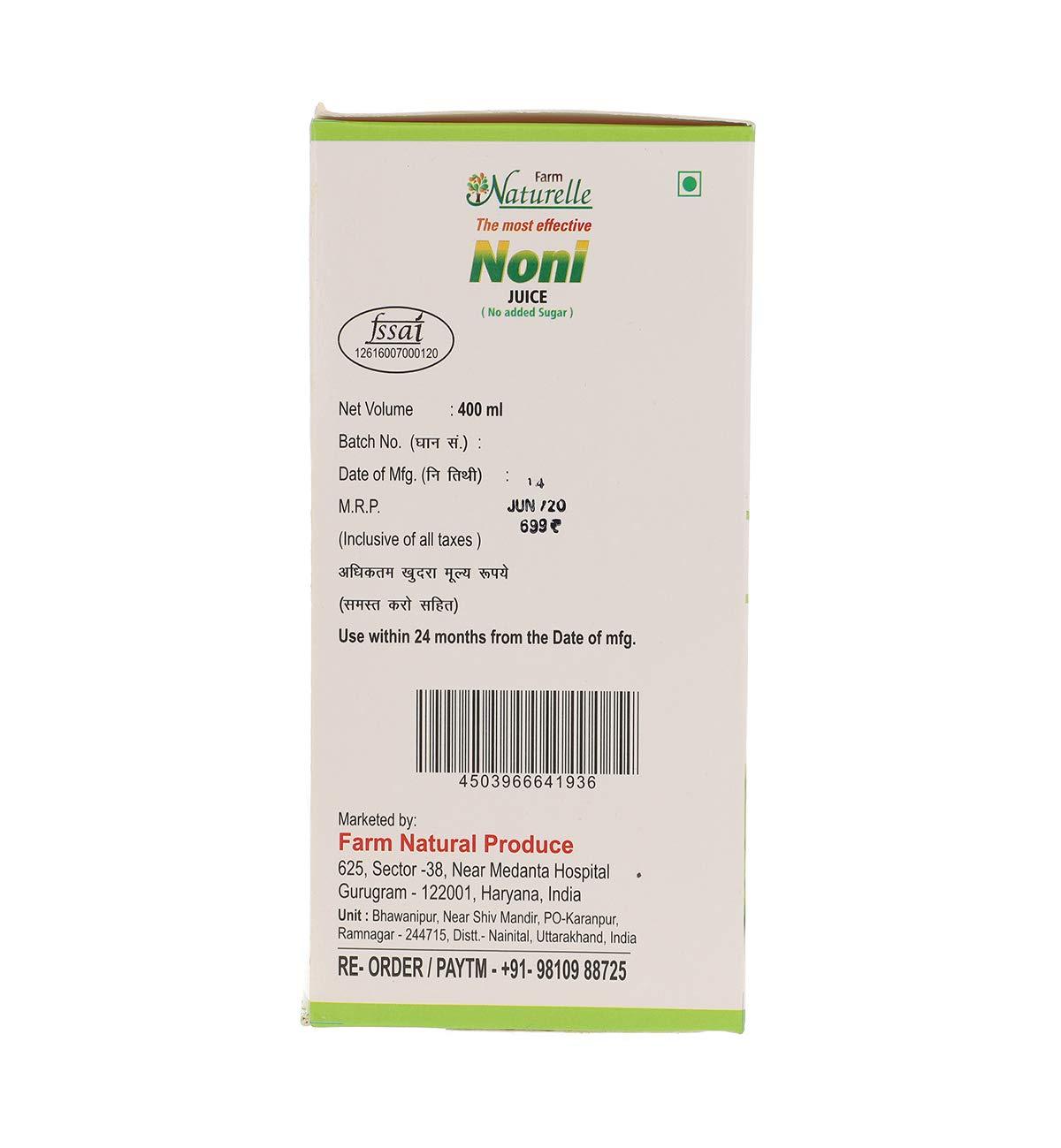 Farm Naturelle Farm Naturelle The Finest Herbal Noni Juice, 400ml and Free Cinnamon Honey 55g x 1