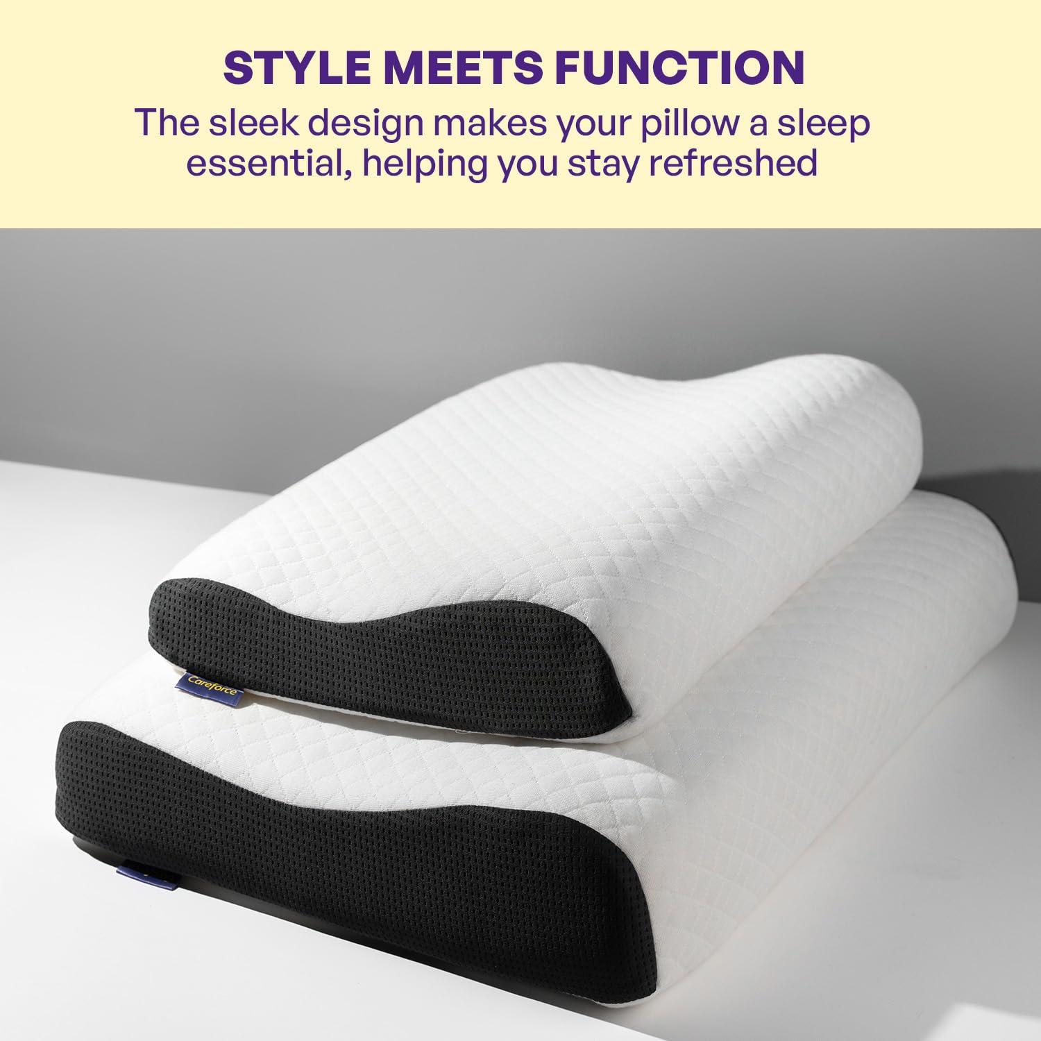 Careforce - The Force Behind Your Health Careforce Orthopedic Cervical Pillow for Neck and Shoulder Pain Relief Ergonomic Memory Foam Pillows for Sleeping Ideal for Chronic Neck Pain & Spinal Alignment Spondylitis & Contour Pillow -King Size