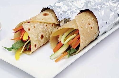 Wrap On Wrap On Aluminium Foil Paper 1 kg 18 Micron Roll for Food Packing with Cutter, Heavy Duty Foil Paper for Food Wrap Roll 1kg, Silver Aluminum Foil Wrap Paper Roll for Roti Kitchen (Pack of 1).