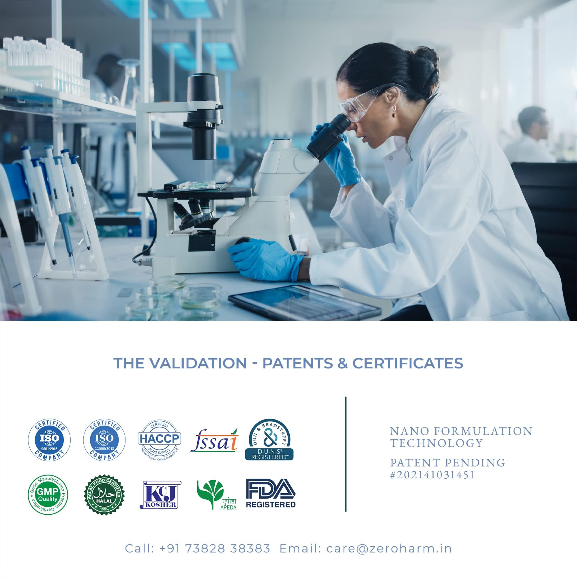 ZEROHARM ZEROHARM Holistic Calcium and Ashwagandha Tablets - For Muscles, Bone and Joint Health - Helps Relieve Stress and Anxiety - 120 Tablets - 700mg