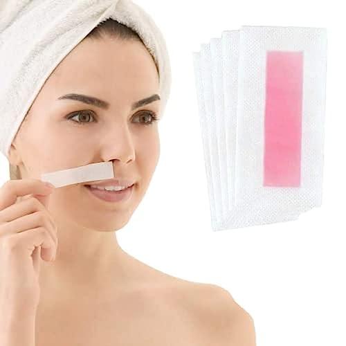 Nyamah Sales NYAMAH SALES Eyebrow Wax Strips Face Eyebrow Shaper Wax Strips Cold Waxing Strip for Eyebrow Ready to Use Facial Hair Removal Strips for Women Home 10 pc + 2pc SmothTouch Depilation Wipes- Multi.