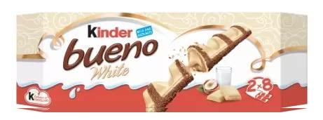 Generic Kinder Bueno White T2(x8), Imported Chocolates, Ideal for Gifting, Birthday Gift, Original White Chocolate Bars