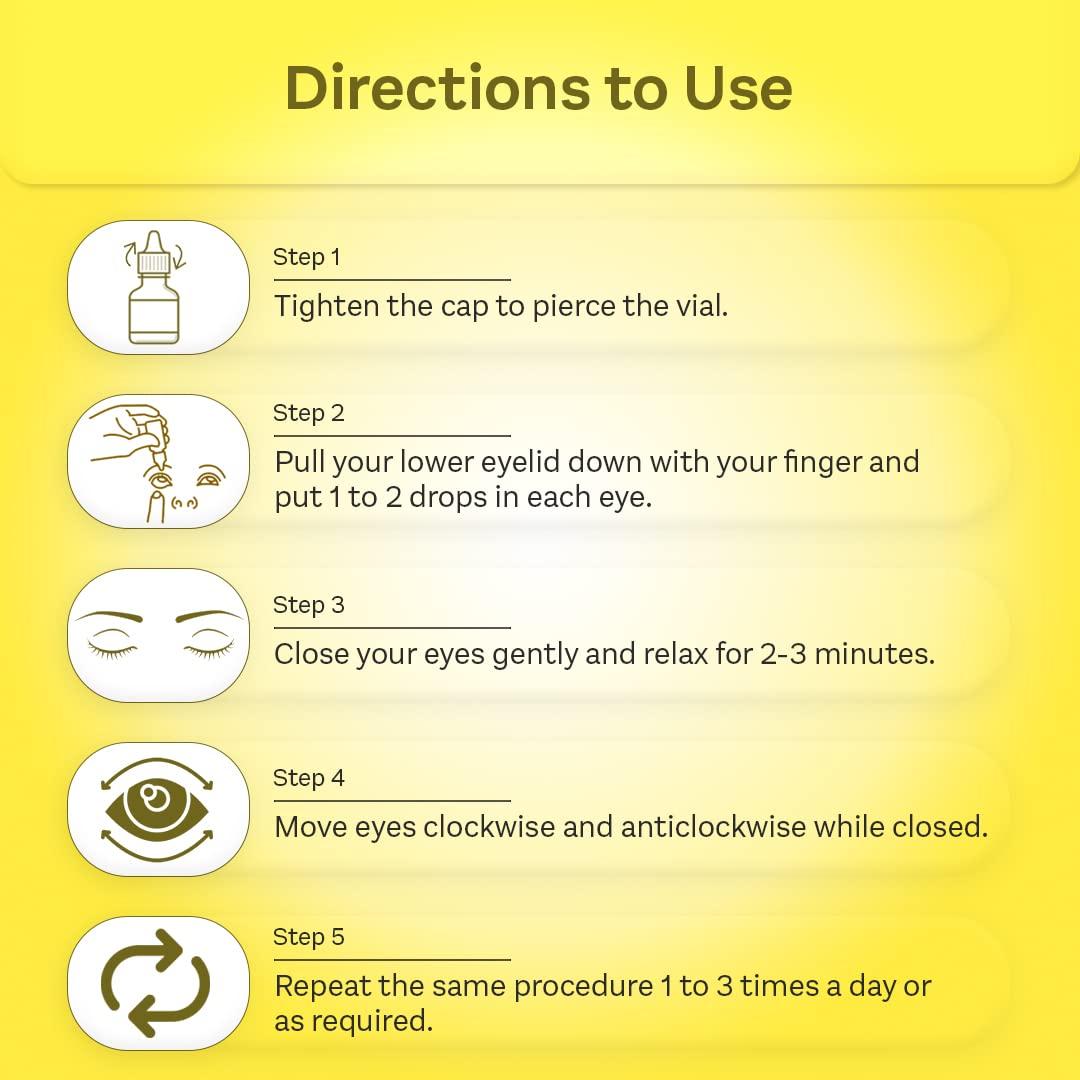 Jiwadaya Healthcare Pvt. Ltd. Jiwadaya Ayurvedic Netraprabha Anjana Plus for Refreshing, Dry Eye, Conjunctivitis, Stye - 5ml - Yellow Pack of 10