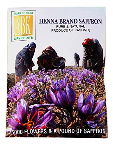 ABK Henna Brand Kashmir Saffron, Pure and Organic Saffron, 1 gm