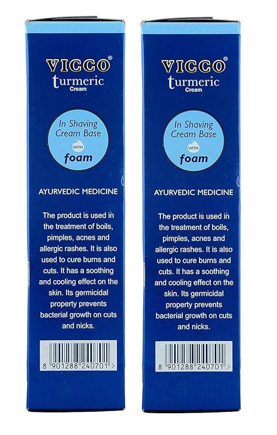 VICCO VICCO TURMERIC SHAVING CREAM IN FOAM BASE (REGULAR) Pack of 2