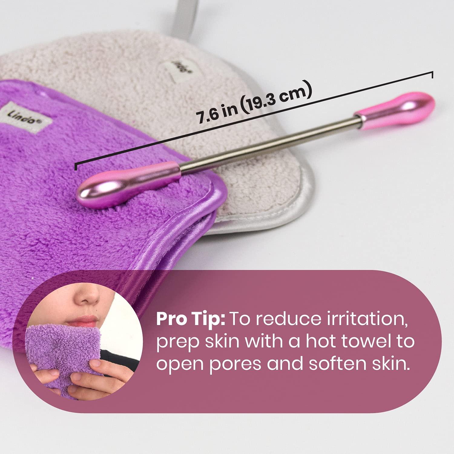 Lindo Lindo Twist-N-Roll Tweezer - Spring Facial Hair Removal Tool, Natural Threading, Stainless Steel, Remove Unwanted Hair on Upper Lip, Chin, Cheek, and Neck (2 Pack)