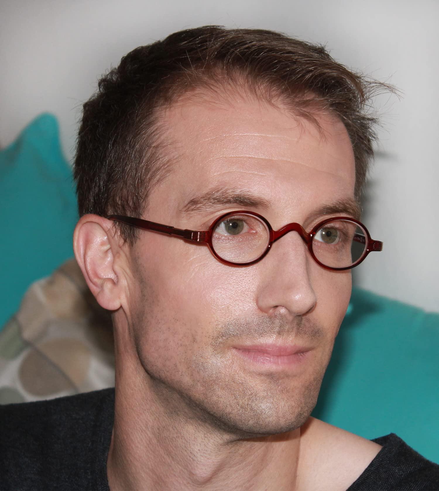 BLUELESS BLUELESS Vintage Round Reading Glasses Professor Readers Small Lenses (Tortoise, +1.25)